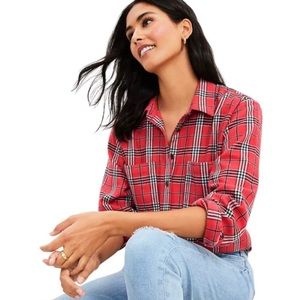 LOFT plaid flannel shirt